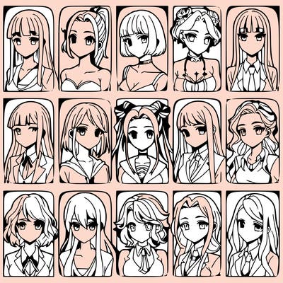 girls that look diffrent anime