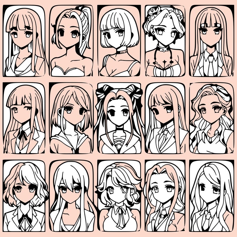 girls that look diffrent anime