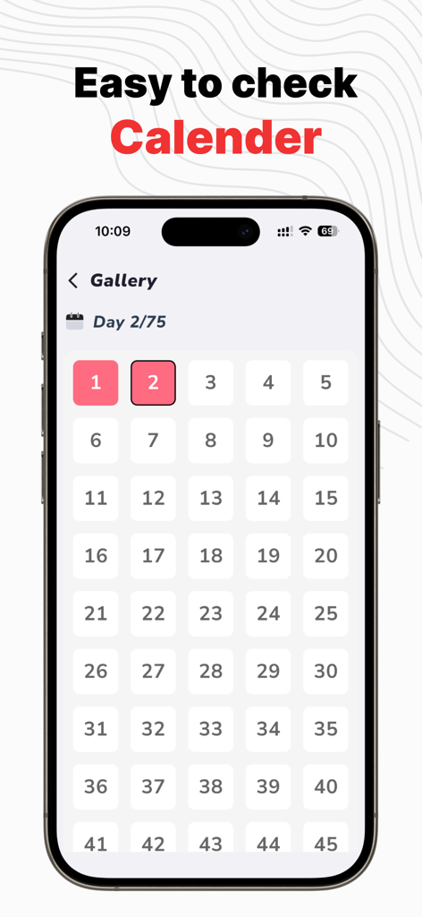 75 Soft : Habit & Goal Tracker - 75 Soft habit challenge progress calendar