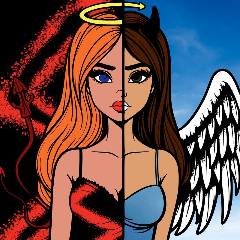 devil vs angel realistic girl