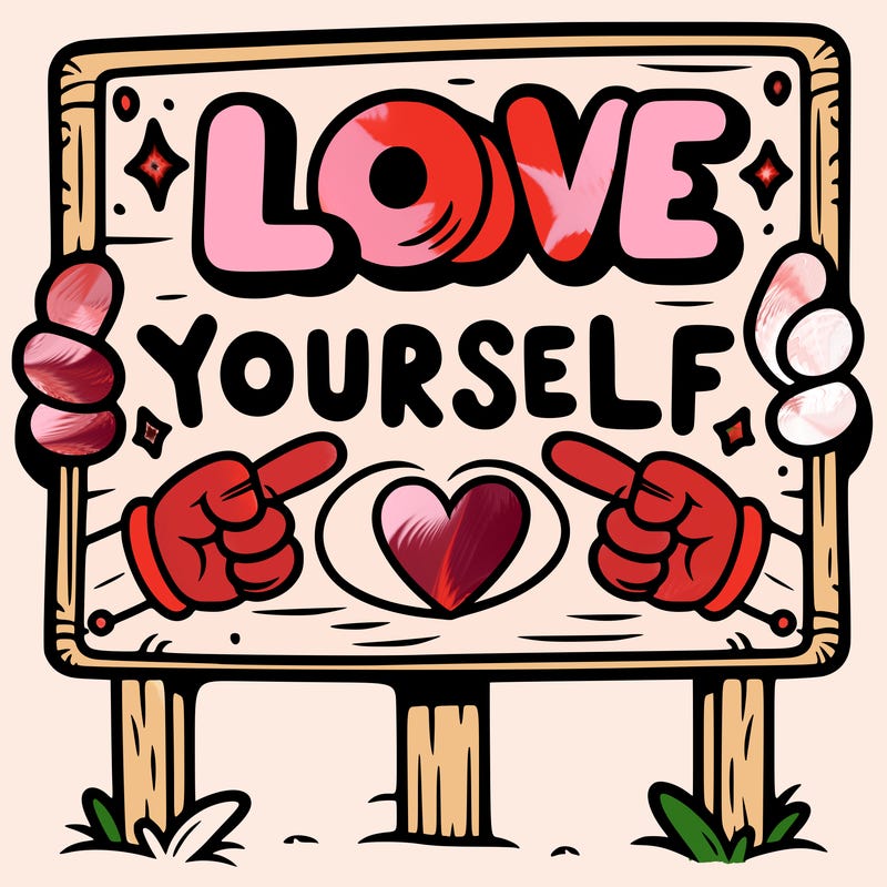 a sign where it is written: love yourself
