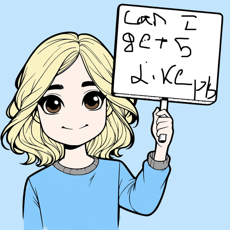 realistic girl holding up a sign