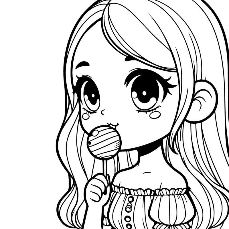 girl eating a lollipop