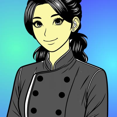 realistic asian woman cuisine chef