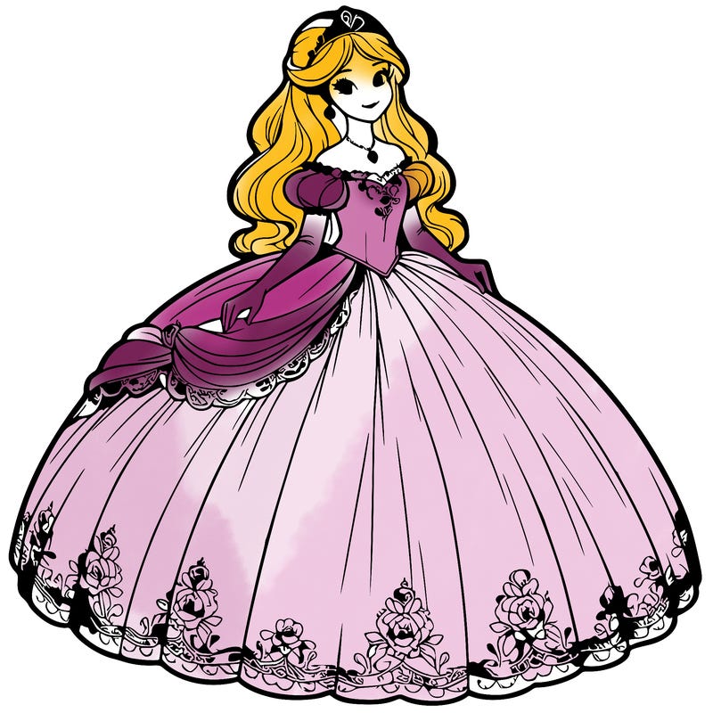 realistic princess in big dress