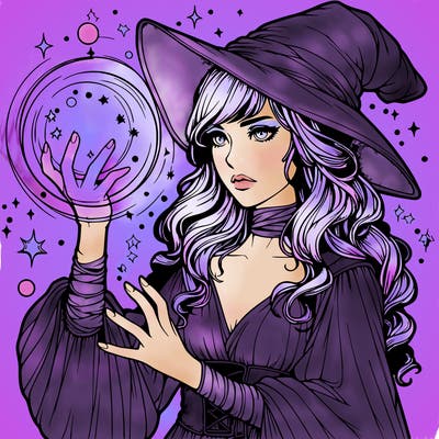 realistic women sorcerer using magic