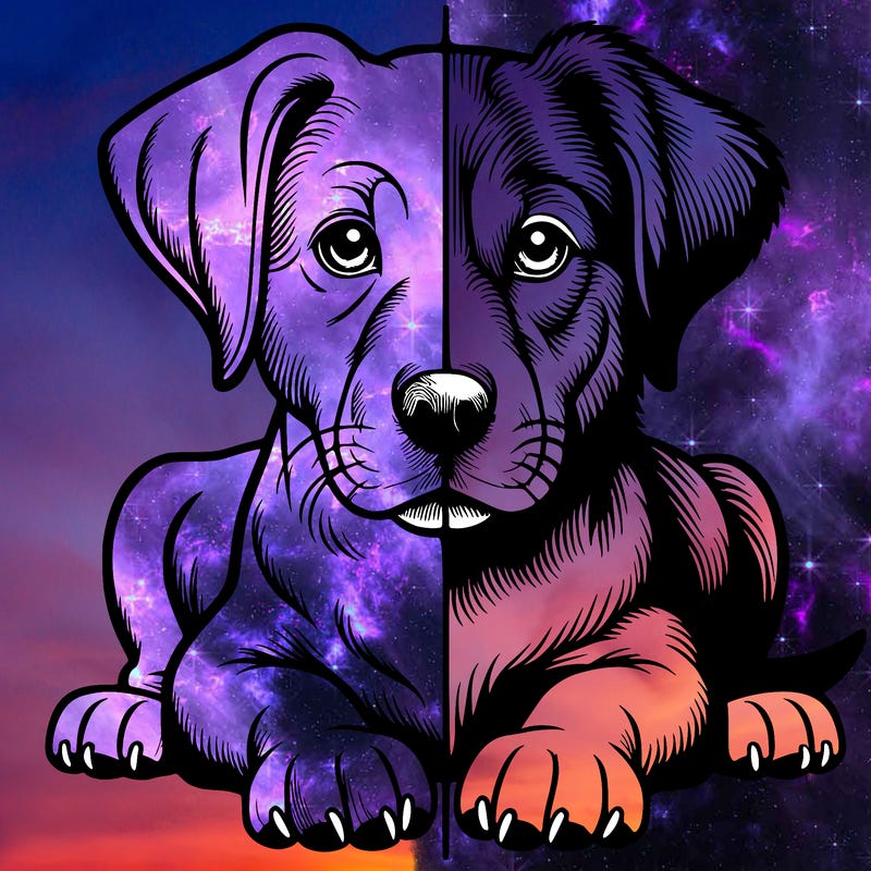 realistic dog split picture