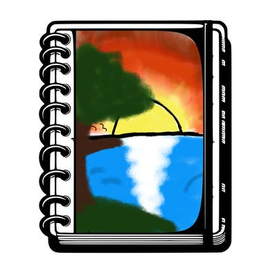 blank, realistic notebook