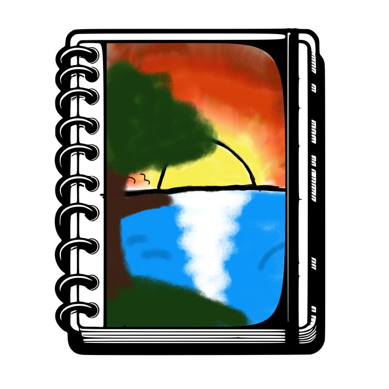 blank, realistic notebook