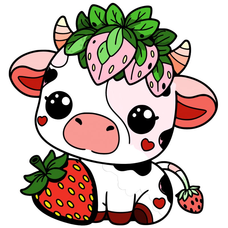 cute strawberry cow