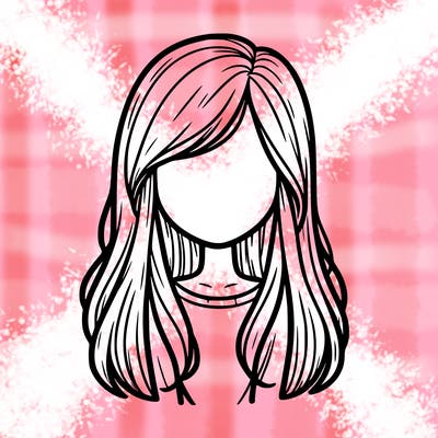 faceless girl with long hair
