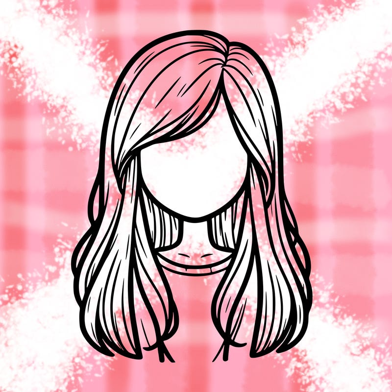 faceless girl with long hair