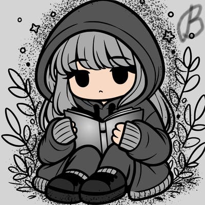 girl in oversized hoodie reading a book