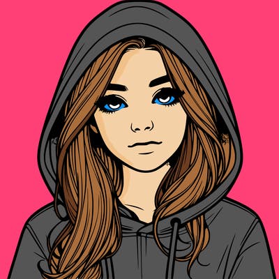 realistic girl with a hoodie