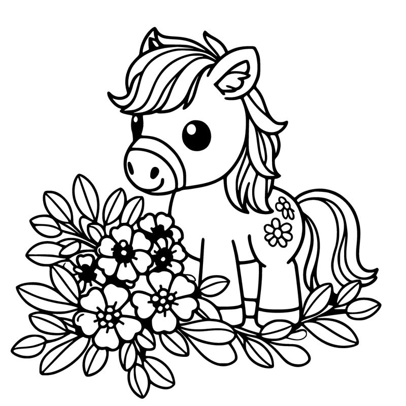 horse koalas with flowers