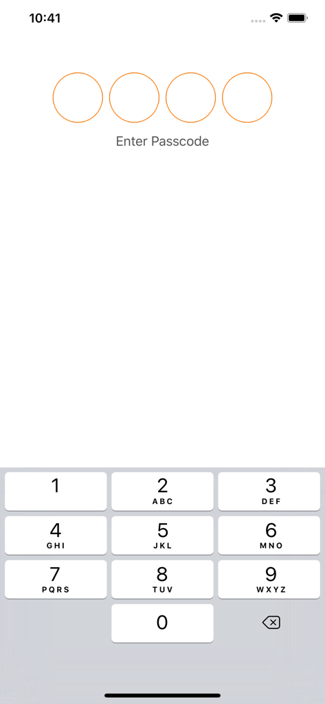 Tela de entrada de código de acesso do aplicativo móvel Moneydance para segurança.