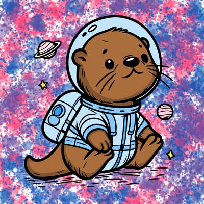 otter in a space suit