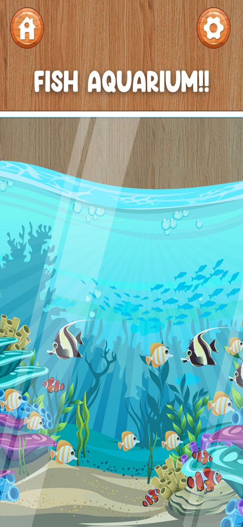 A relaxing virtual fish aquarium scene with colorful tropical fish and coral reefs