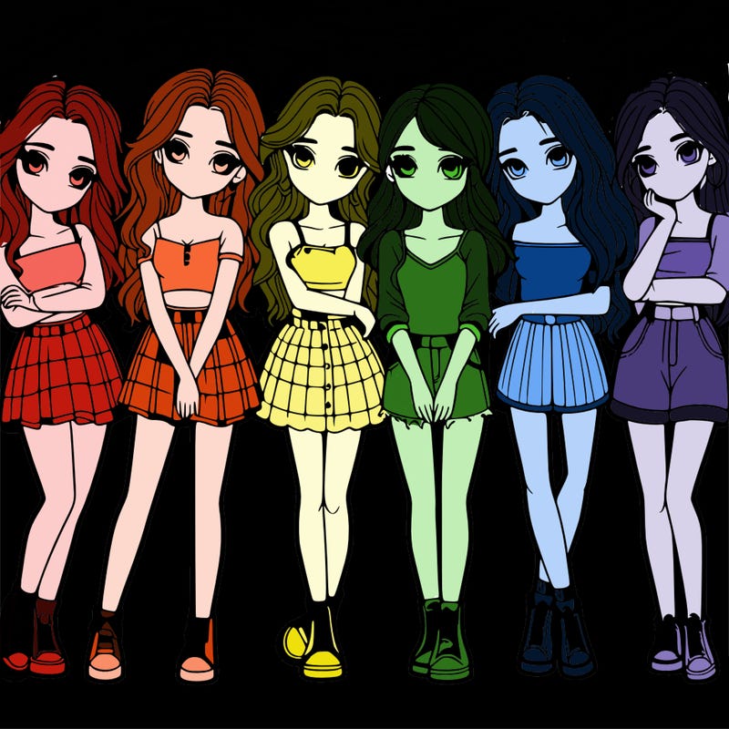 a group of girls realistic