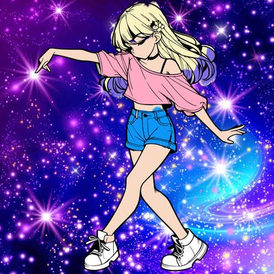 realistic girl danceing