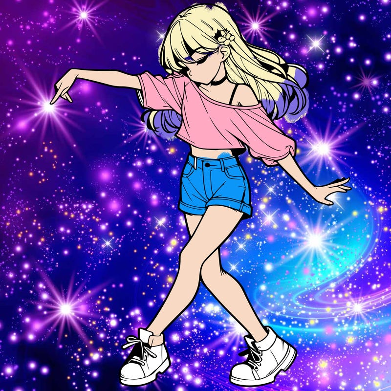 realistic girl danceing