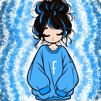 girl with baggy sweatshirt and messy bun