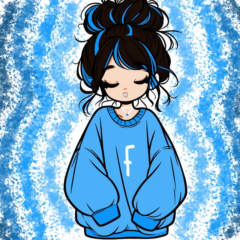 girl with baggy sweatshirt and messy bun