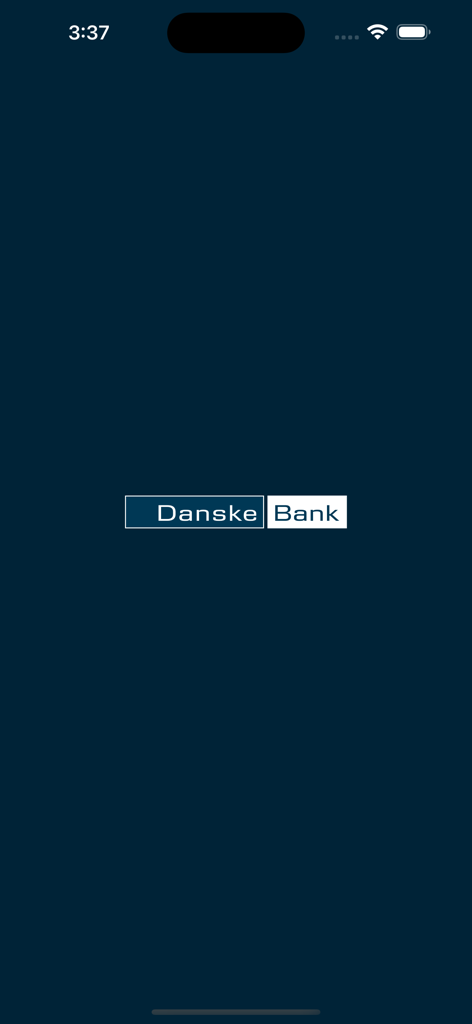 Danske ID - Danske Bank - Danske Bank ID app splash screen with logo on a dark blue background