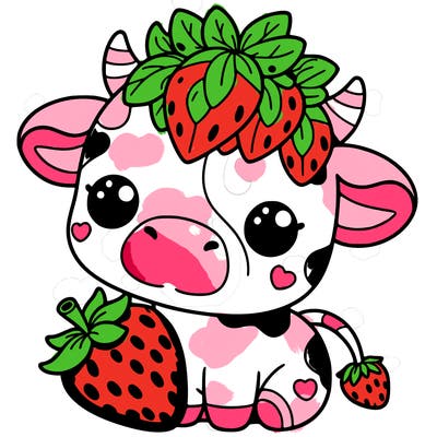 cute strawberry cow