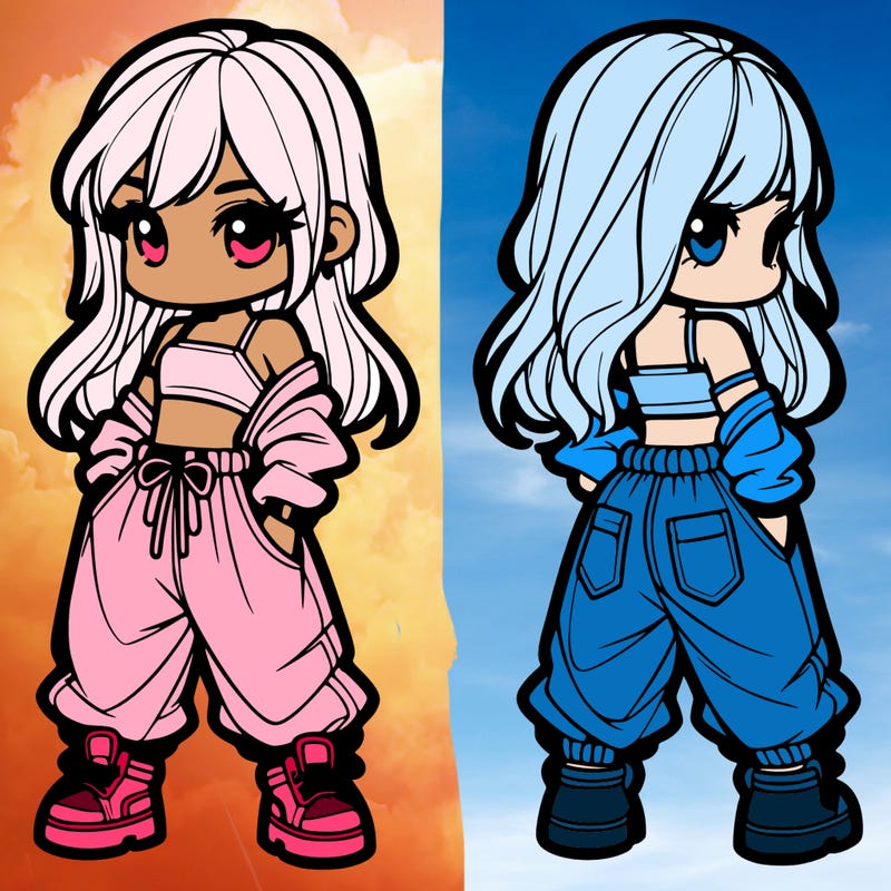 girl in crop top and baggy pants