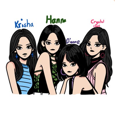 k-pop girl group realistic