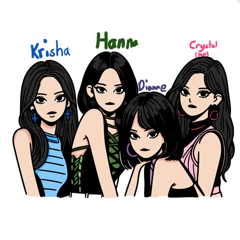 k-pop girl group realistic