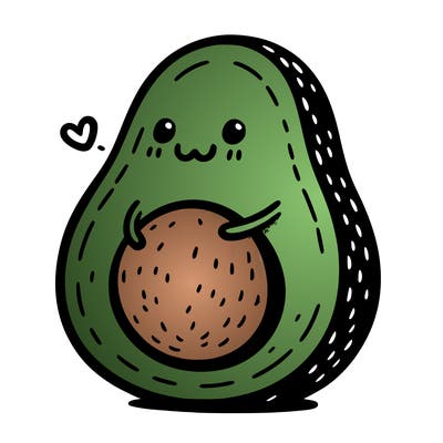 an avocado hugging an avocado