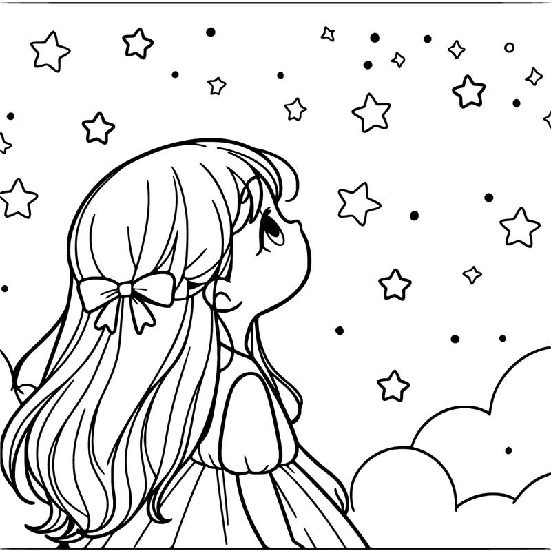 girl looking at the stars