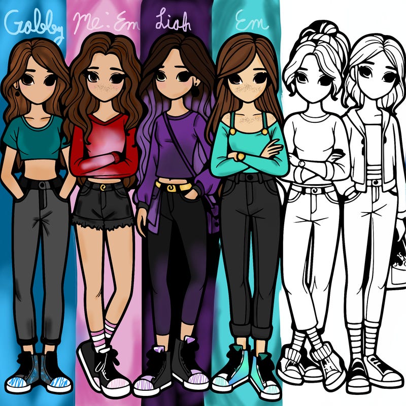 a group of teenage girls in a line