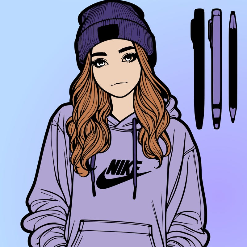 realistic girl wearing a hoodie and a beanie and nikes