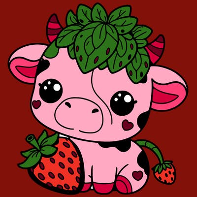 cute strawberry cow
