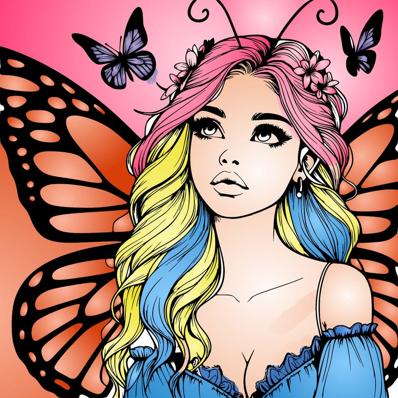 butterfly fairy realistic girl