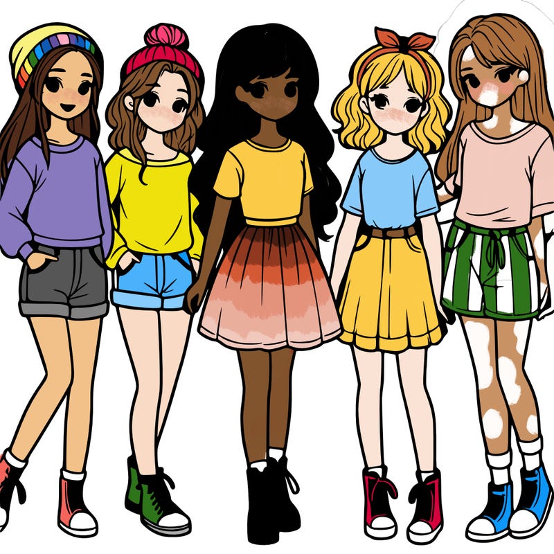 a group of five girls