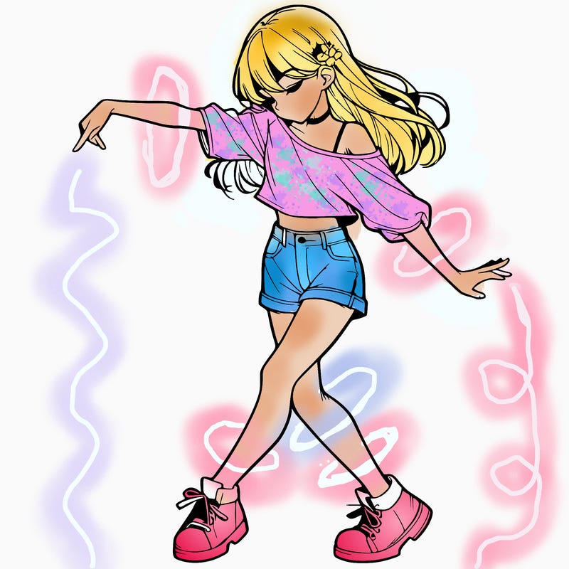 realistic girl danceing