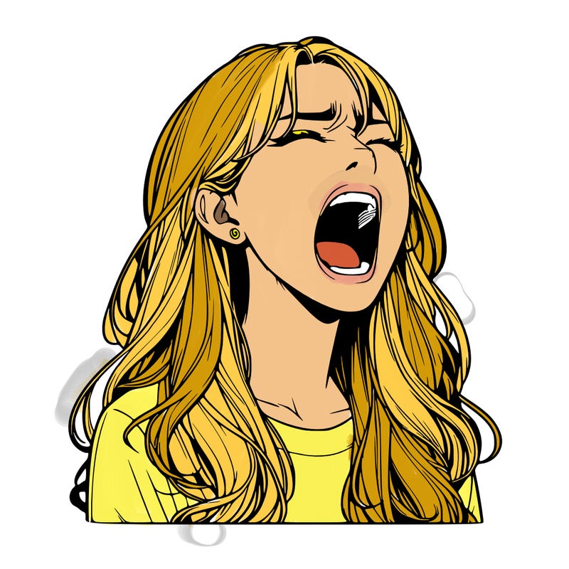 screaming realistic, girl