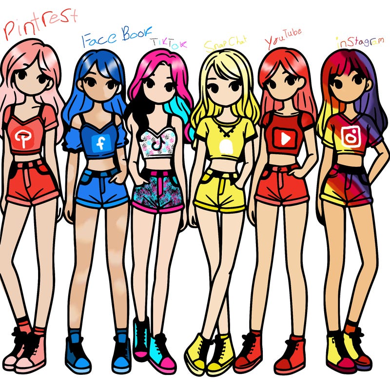 a group of girls wearing crop tops and shorts