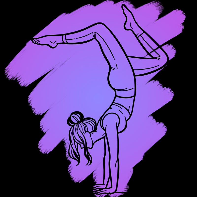 a woman doing a handstand
