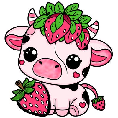 cute strawberry cow
