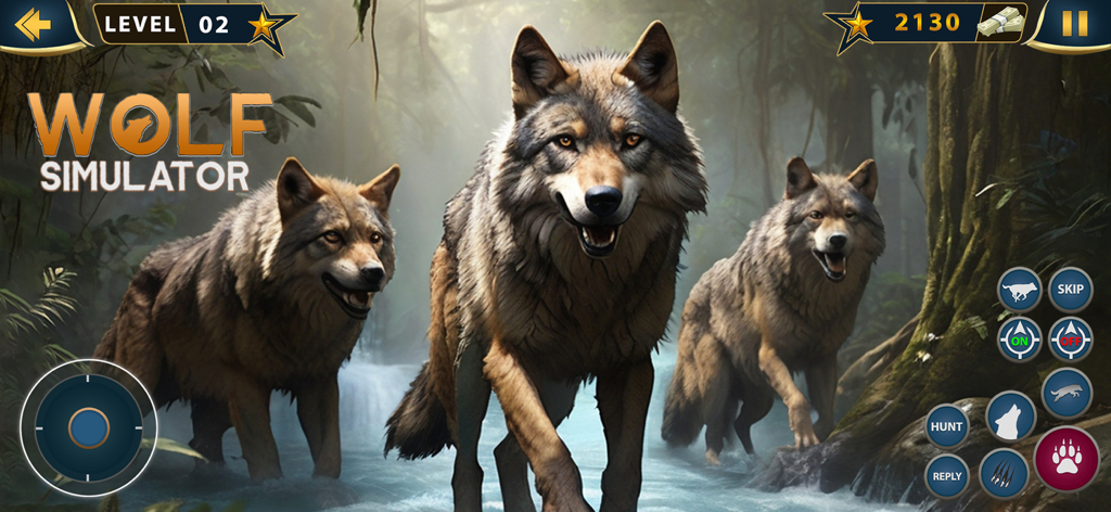 The Wolf Life Survival - A pack of wolves walking through a lush forest in The Wolf Life Survival simulator game