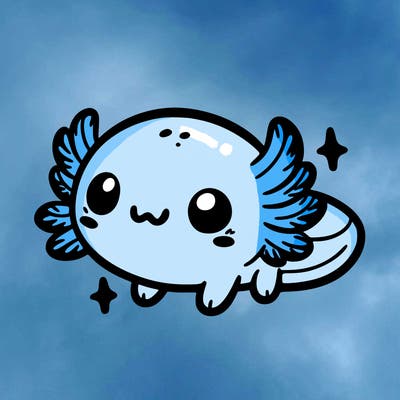 cute easy baby axolotl