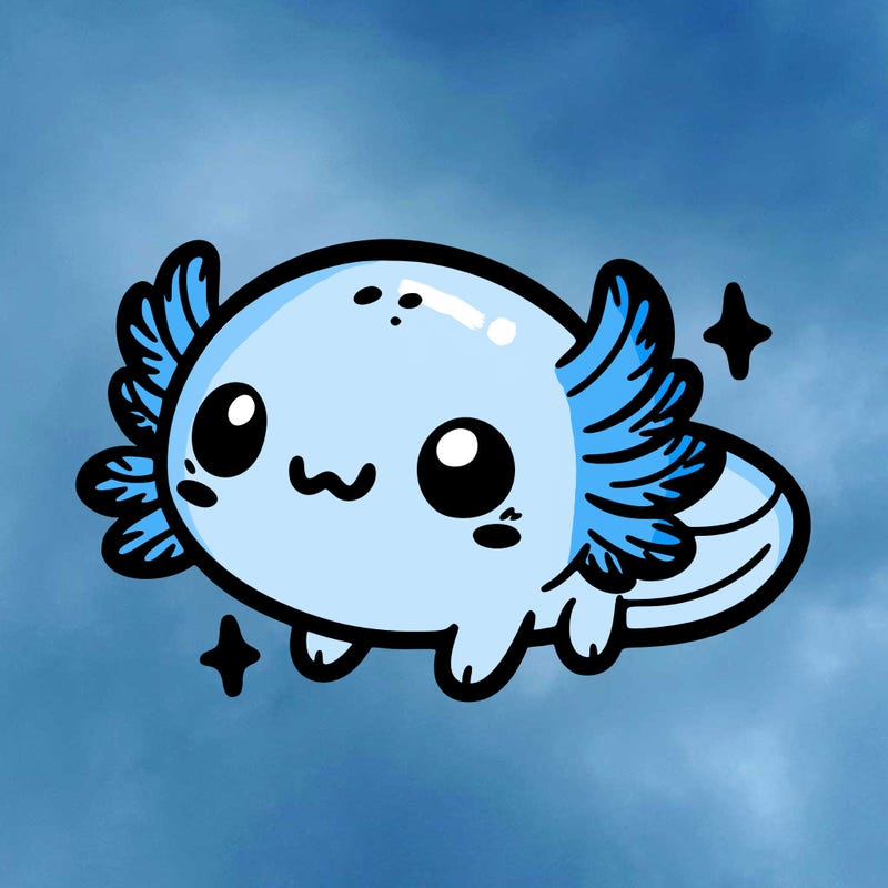 cute easy baby axolotl