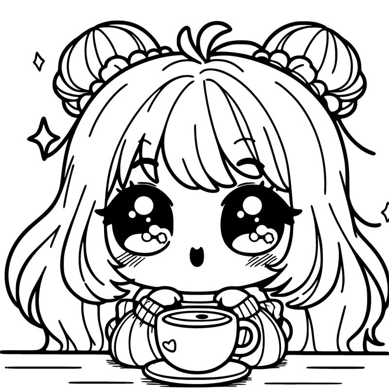 cute girl drinking coffee