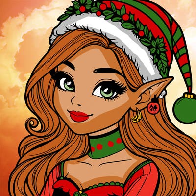 christmas girl elf realistic