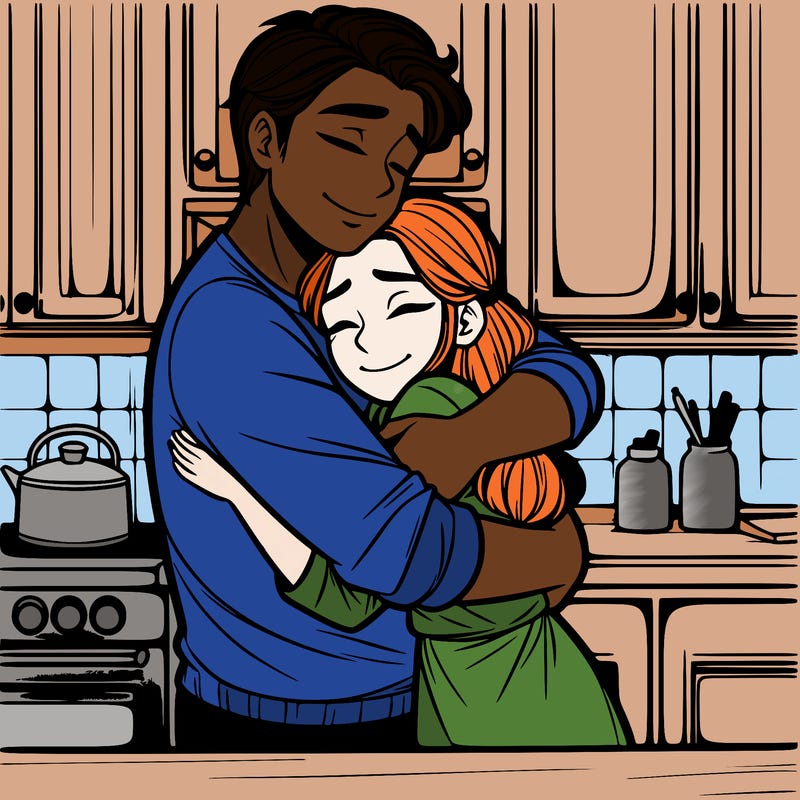 a man hugging a girl